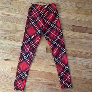 LuLaRoe Tween/Kids Plaid Tartan Leggings